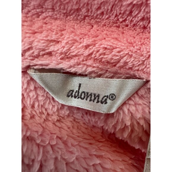 Adonna Pink Fleece Zip-Up Long Robe XL Full-Length Cozy Loungewear - Picture 12 of 16